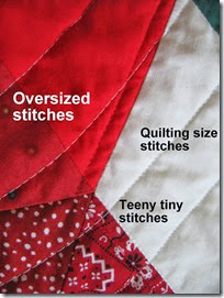Interrupted spiral stitch sizes