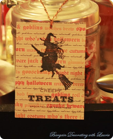 Halloween Witch Tag-Bargain Decorating with Laurie