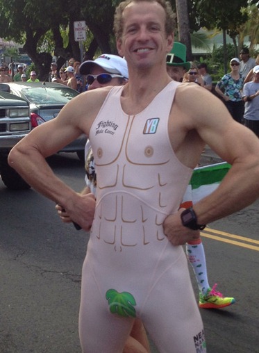 Naked Running Suit to promote men's cancer