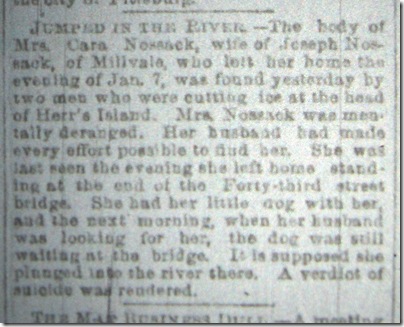 Clara Nosseck   Pgh Press 17 January 1889   Page 4