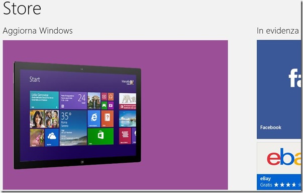 Aggiorna a Windows 8.1 dal Windows Store