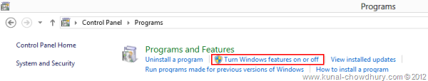 Turn Windows Features ON or OFF
