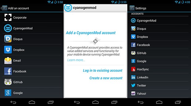 Cyanogenmod account