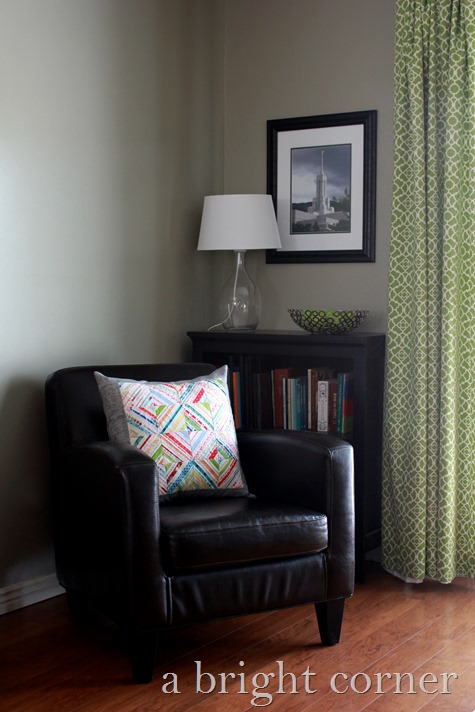 quilted selvage pillow by A Bright Corner