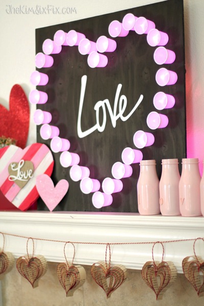 Love marquee light mantel