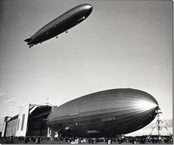 Graf Zeppelin flying over Hindenburg