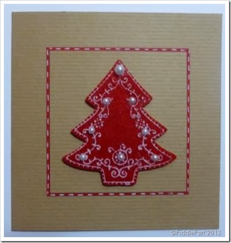 Red Nordic Tree Christmas Card