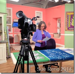 Sue Reno on the set of a Quilting Arts Video Workshop, image 2