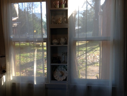 morning sunlight in the cottage kitchen