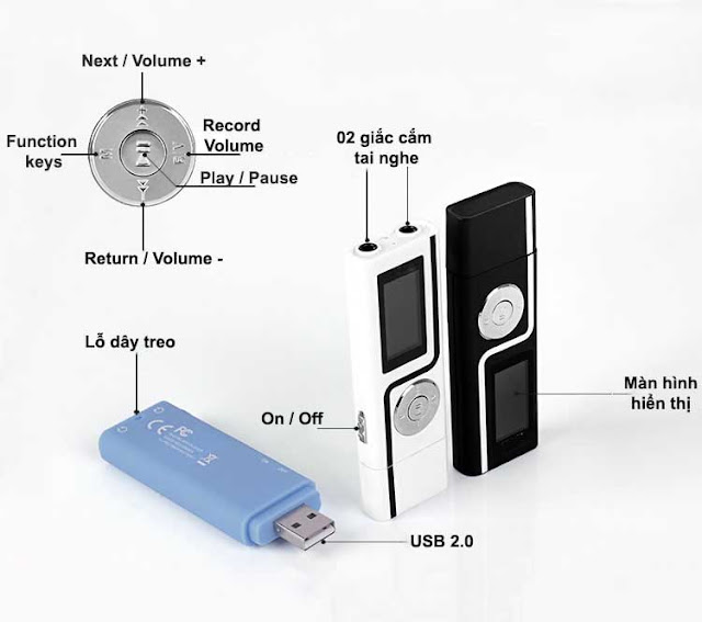 Máy nghe nhạc MP3 USB 2.0 Máy nghe nhạc