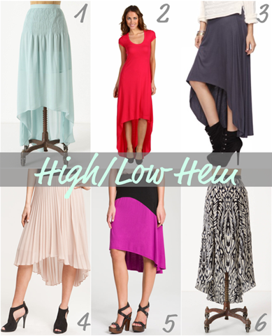 high low hem skirts