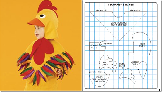 riesgo plan de ventas Mortal Disfraz casero de gallo para bebé con patrones simples - TODO HALLOWEEN
