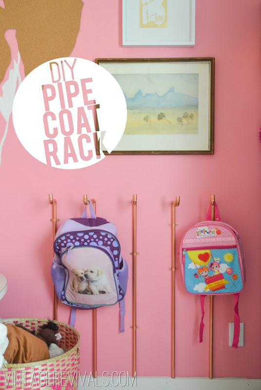 DIY Copper Pipe Coat Rack Tutorial @ Vintage Revivals