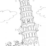 TOWER PISA COLORING PAGE