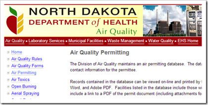 North Dakota Department of Health Air Quality