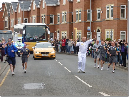 Olympic Torch Relay 2012 - Crewe - torch bearer Andrew Fewtrell on Hungerford Road