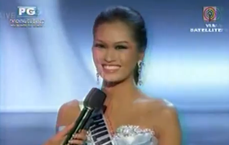 Janine Tugonon during the Top 5 Q&A