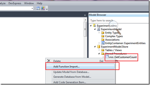 Fuction import for entity framework stored procedure output parmeter