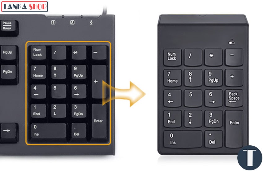 Bàn phím số không dây cho laptop Mini Number Keyboard Bàn phím số rời cho laptop