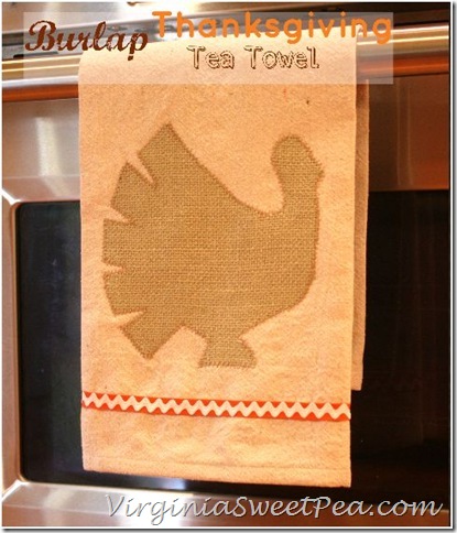 Burlap Turkey Tea Towel
