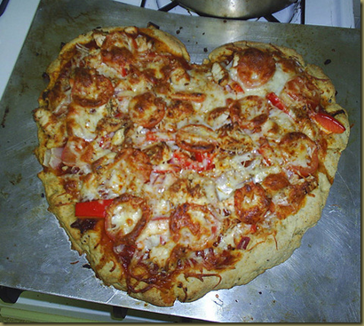 heart shaped pizza