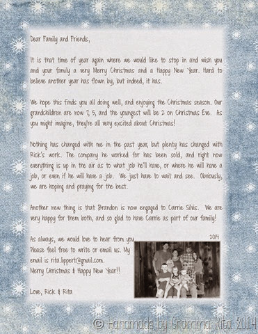 Christmas letter 2014