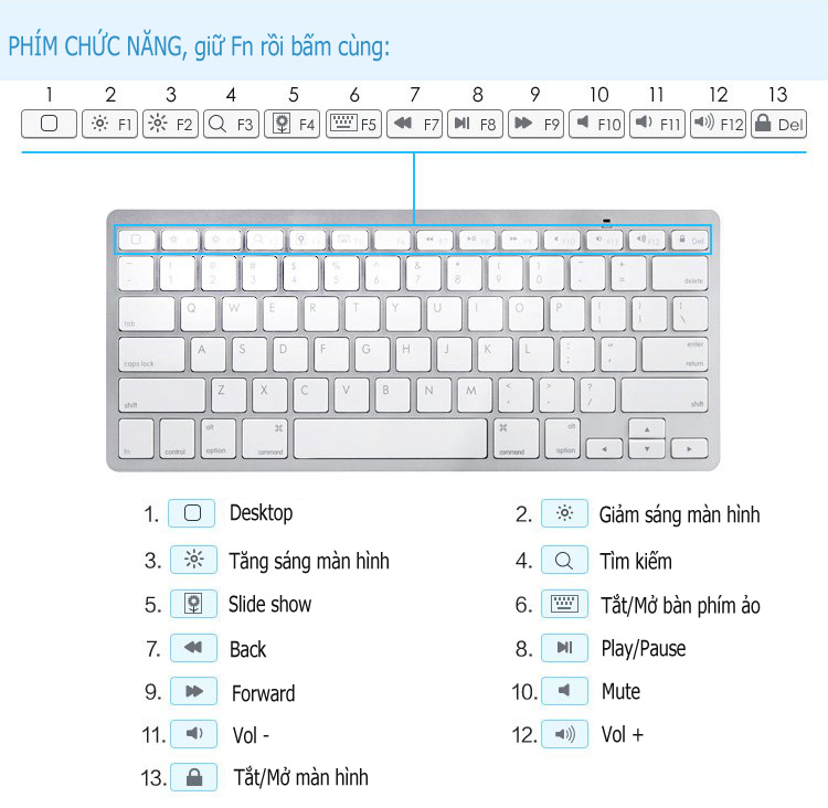 Bàn phím mini không dây BK3001