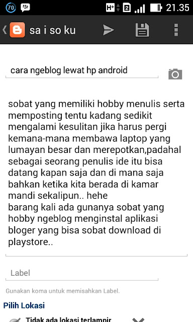 cara ngeblog lewat hp android | blog
