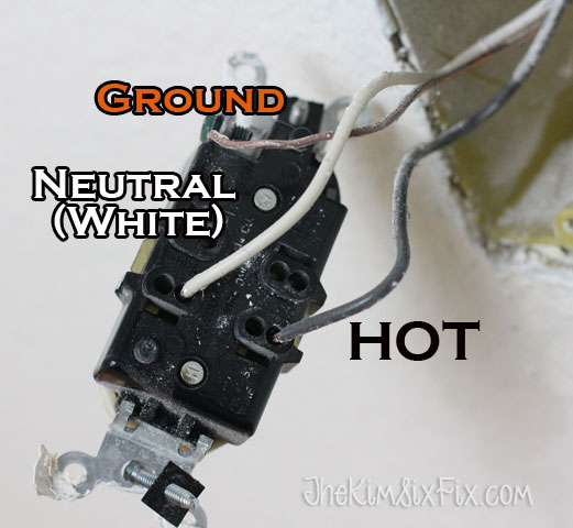 White Black and Copper wires in outlet