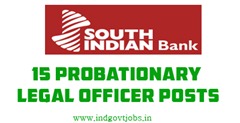 south indian bank Probationary Legal Officers