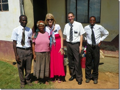 Sister Nhleko, Elder Ssenyonga, Me, Elder Fisher, and soon to be Elder Mabusa (Ayanda)