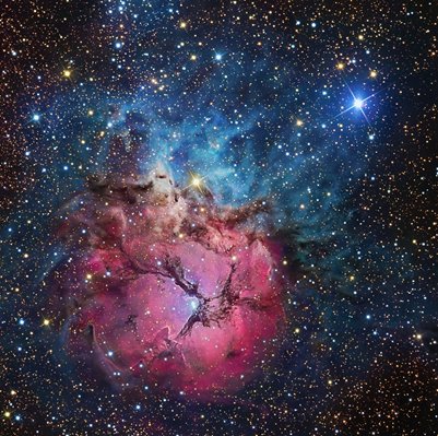 Nebulosa Trífida no visível