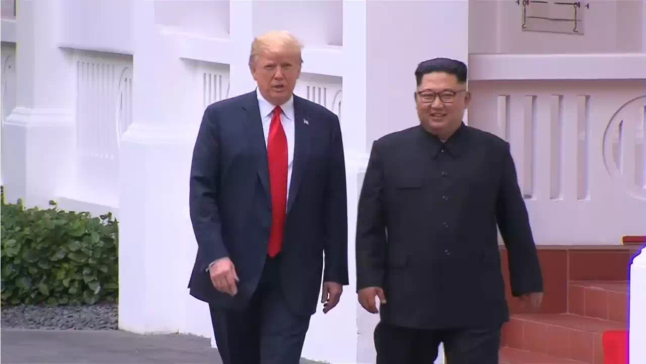 Tổng thống Mỹ Donald Trump trong lần gặp Chủ tịch Kim Jong Un tại Singapore vào tháng 6.2018