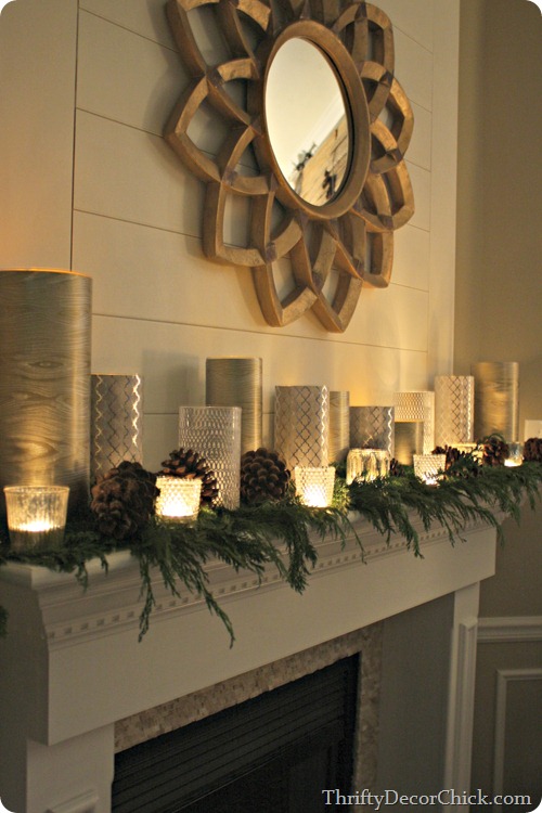 candles on mantel