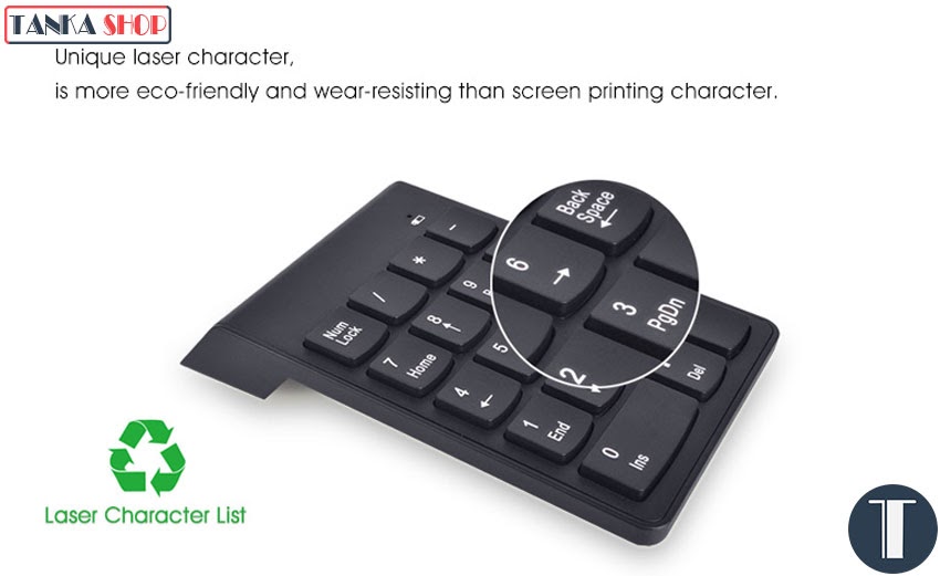 Bàn phím số không dây cho laptop Mini Number Keyboard Bàn phím số rời cho laptop