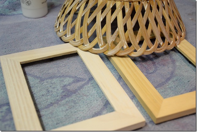 whitewashing basket and frames