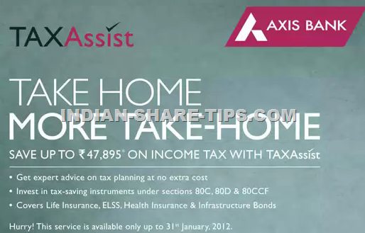 tax assist service axis bank