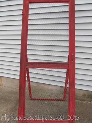 vintage screen door to use as a craft show display