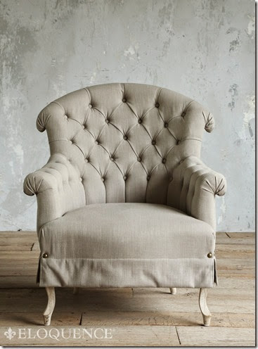 gray tufted chair