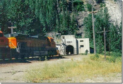 BNSF C44-9W #4699 entering the Cascade Tunnel at Berne, Washington in 2000