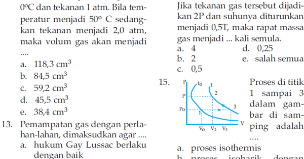 Contoh Soal Pilihan Ganda Dan Jawaban Teori Kinetik Gas Download File Guru