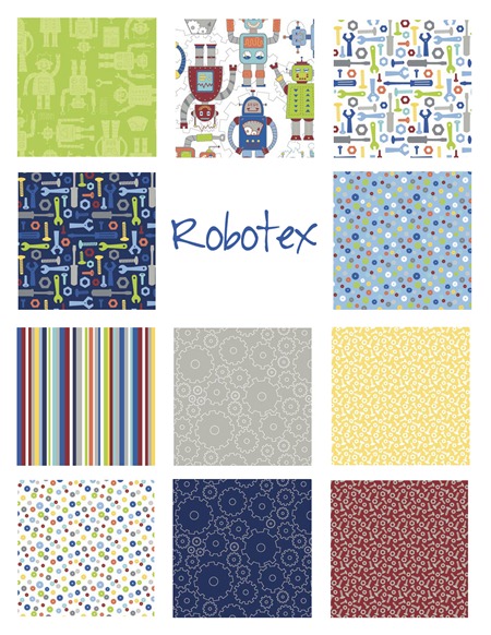 Robotex fabric Northcott Mint Blossom