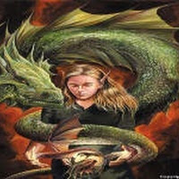 dragon verde-niña elfica