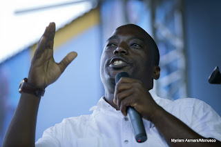 Joseph Kabila lors du meeting électoral qu'il a tenu à Goma, au Nord-Kivu, le 14 novembre 2011. © MONUSCO/Sylvain Liechti