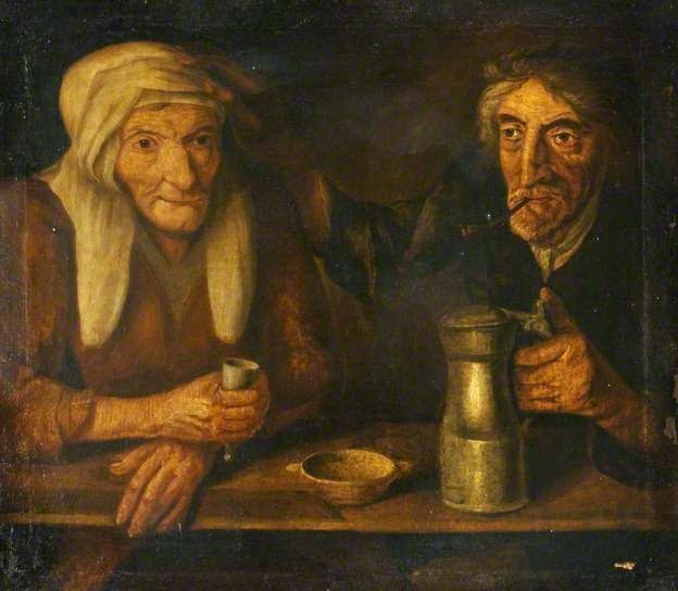 An Old Couple Drinking by British (Scottish) School: Traquair Charitable Trust