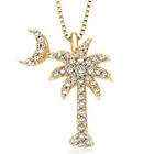 Round Diamond Tree With Half-Moon-Pendant