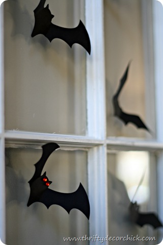 paper bats on wall Halloween