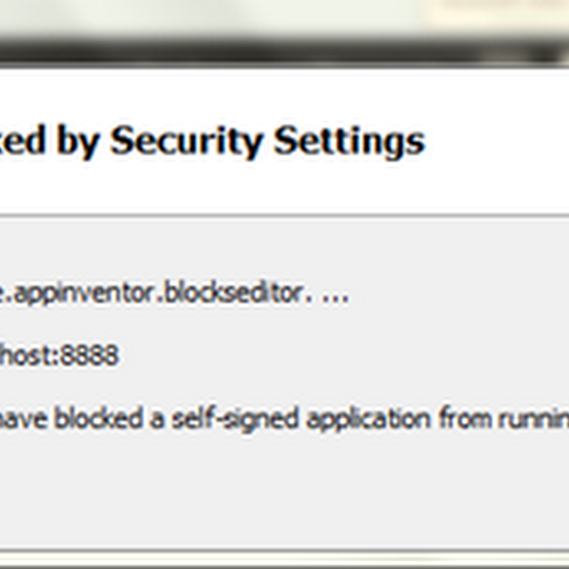 แก้ปัญหา Application Blocked by Security Settings
