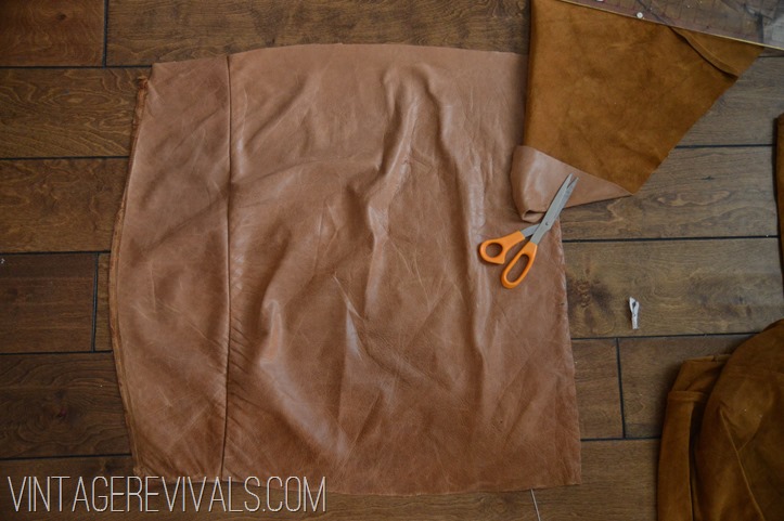 DIY Leather Pillow Tutorial vintagerevivals.com