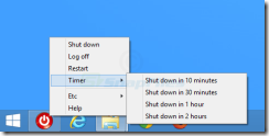 برنامج Shutdown8 لإضافة زر لغلق ويندوز 8 بتايمر - سكرين شوت 1